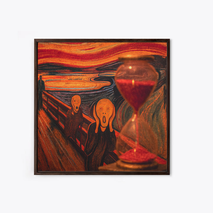 The Crimson Hourglass, Expressionist Gothic Art, Square Wall Art, Dark Halloween Decor, Canvas Print, Halloween Wall Art, Gothic Home Decor