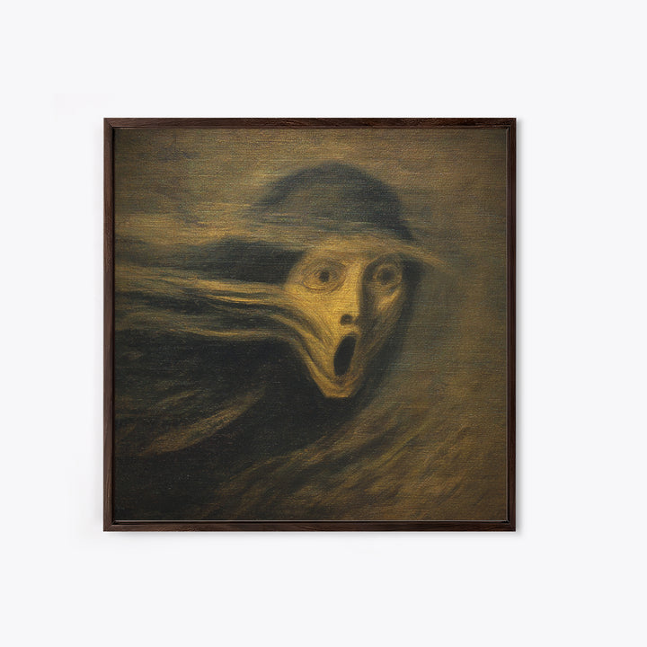 The Haunted Portrait, Expressionist Gothic Art, Square Wall Art, Gothic Horror Wall Art, Framed Canvas Print, Halloween Wall Art