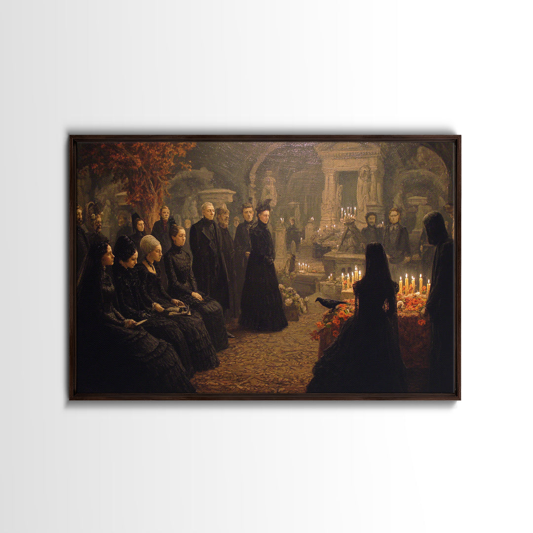 Victorian Mourning Halloween, Romantic Gothic Landscape, Landscape Wall Art, Macabre Wall Art, Canvas Print, Halloween Wall Art