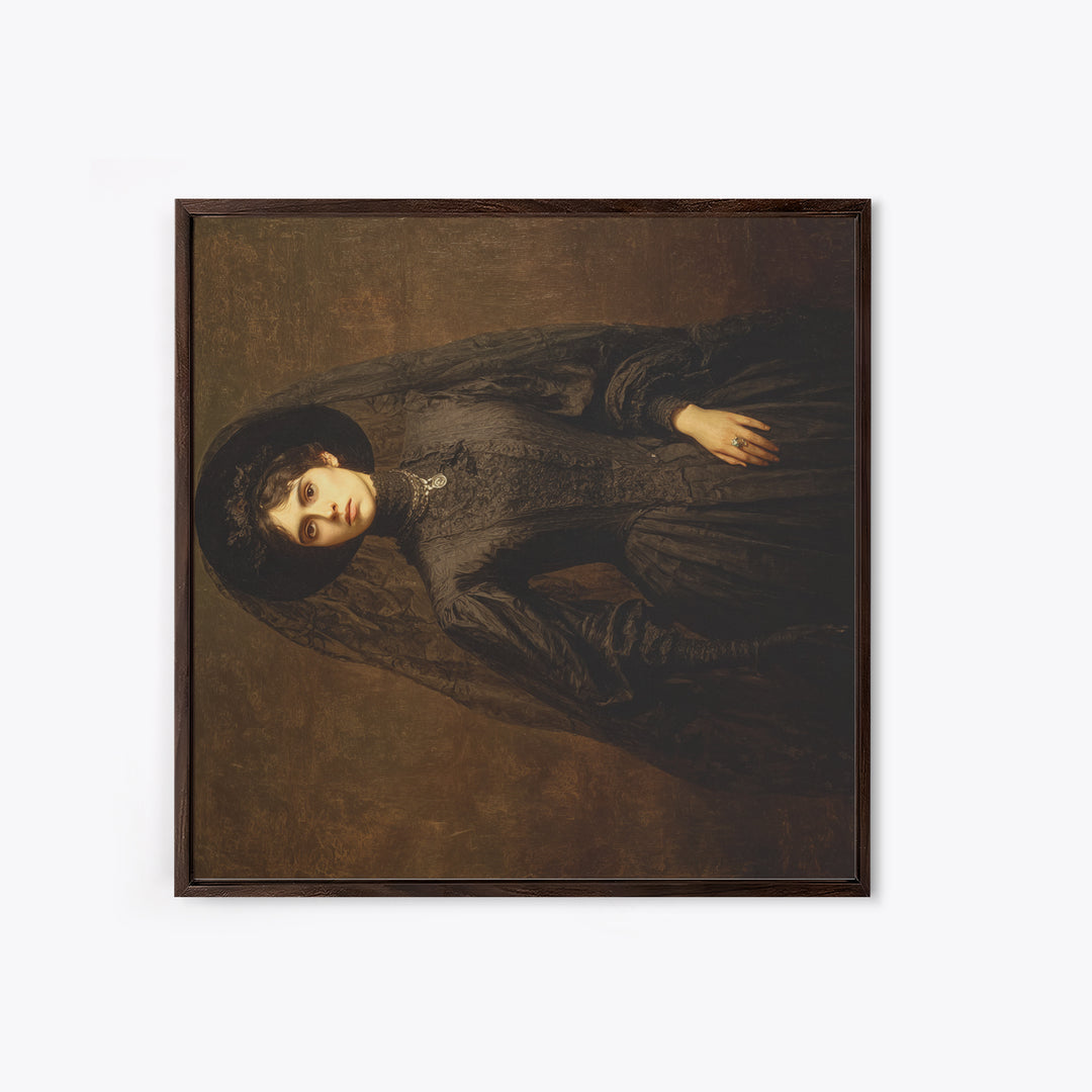 Victorian Mourning Halloween, Dark Symbolist Art, Square Wall Art, Macabre Wall Art, Canvas Print, Halloween Wall Art