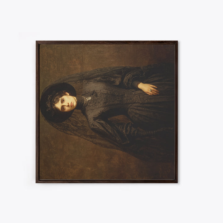 Victorian Mourning Halloween, Dark Symbolist Art, Square Wall Art, Macabre Wall Art, Canvas Print, Halloween Wall Art