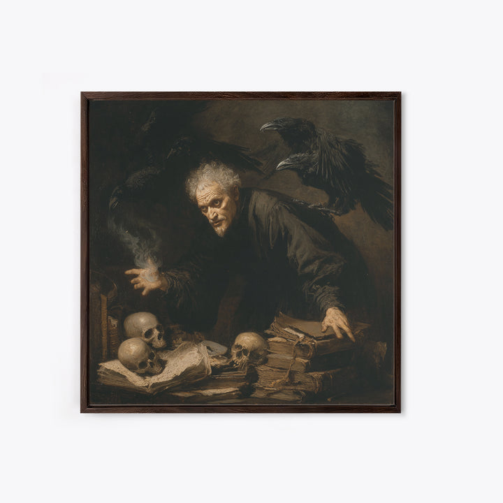 Dark Academia Halloween, Dark Romantic Horror Art, Square Wall Art, Dark Fantasy Wall Art, Canvas Print, Halloween Wall Art