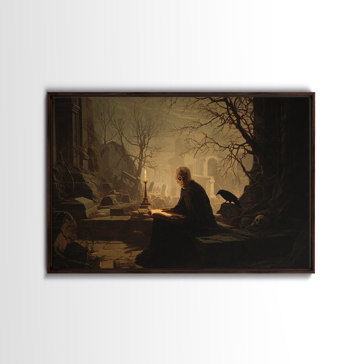 Dark Academia Halloween, Romantic Gothic Landscape, Landscape Wall Art, Gothic Horror Wall Art, Canvas Print, Halloween Wall Art