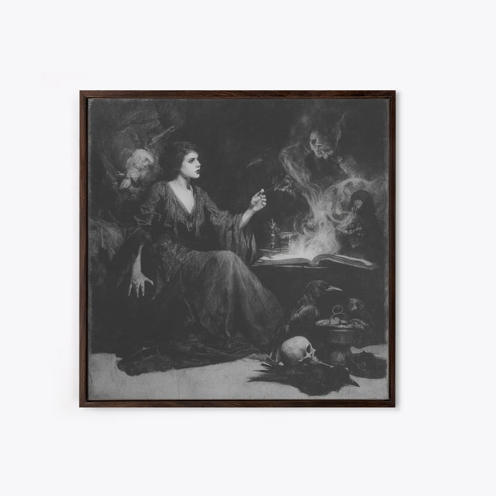 Dark Academia Halloween, Symbolist Dream Art, Square Wall Art, Dark Halloween Decor, Canvas Print, Halloween Wall Art