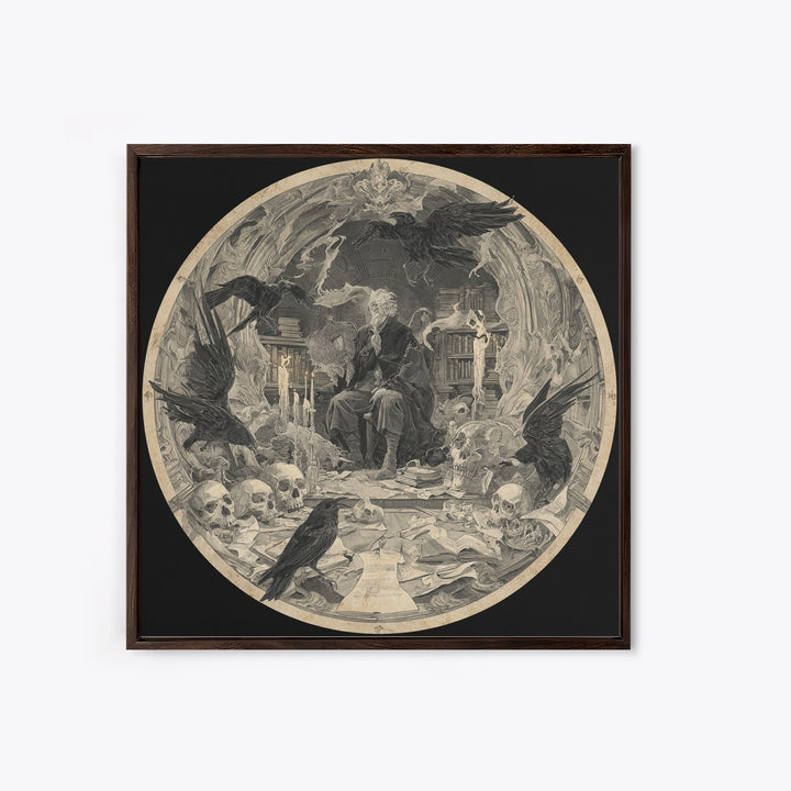 Dark Academia Halloween, Decadent Gothic Art, Square Wall Art, Dark Fantasy Wall Art, Framed Canvas Print, Halloween Wall Art