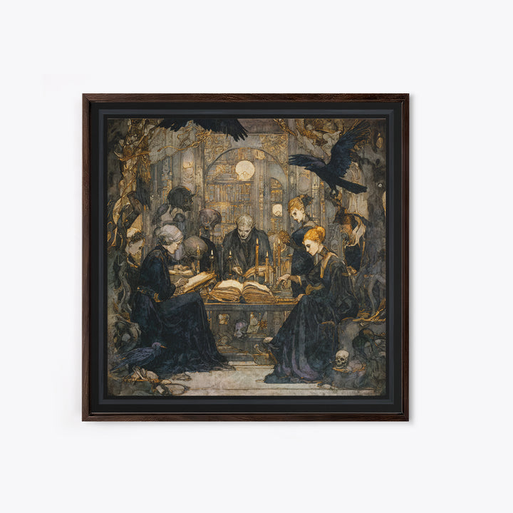 Dark Academia Halloween, Dark Symbolist Art, Square Wall Art, Dark Fantasy Wall Art, Framed Canvas Print, Halloween Wall Art