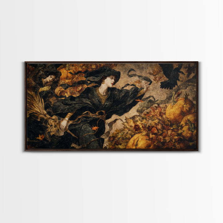 Occult Harvest Festival, Dark Symbolist Art, Wide Panoramic Art, Gothic Horror Wall Art, Canvas Print, Halloween Wall Art