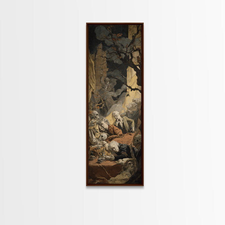 Gothic Romance, Gothic Nightmare Art, Tall Narrow Wall Art, Macabre Wall Art, Framed Canvas Print, Halloween Wall Art, Halloween Decor