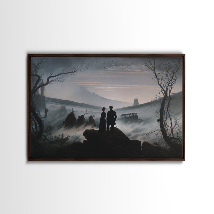 Gothic Romance, Romantic Gothic Landscape, Landscape Wall Art, Dark Fantasy Wall Art, Framed Canvas Print, Halloween Wall Art