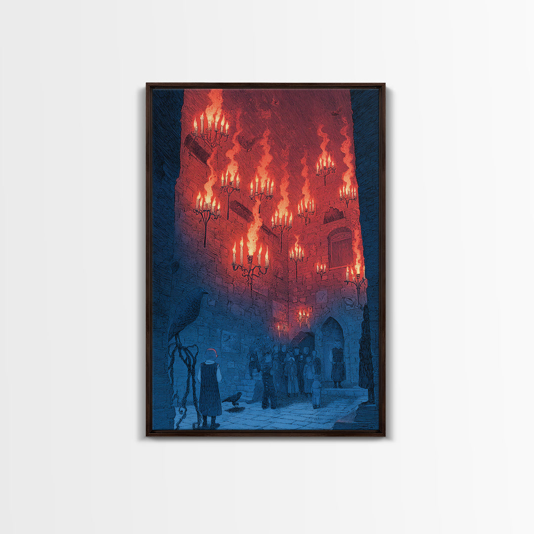The Candlelit Crypt, Victorian Macabre Art, Vertical Wall Art, Dark Halloween Decor, Canvas Print, Halloween Wall Art, Dark Fantasy Art