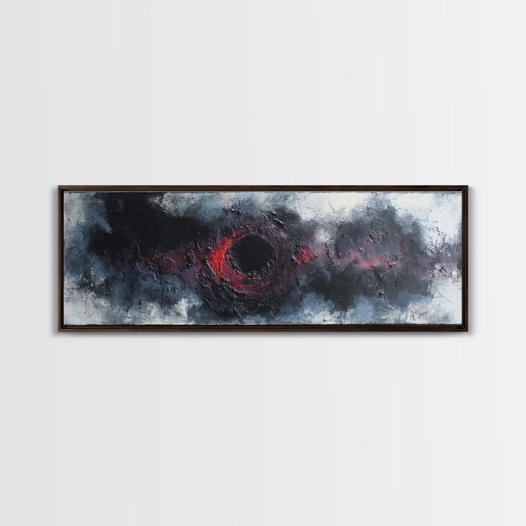 Deep Charcoal Abstract Canvas Print, Dark Art, Gothic Wall Art, Living Room Decor, Nocturne, Spooky Decor, Gallery Decor, DAR-3x1-13
