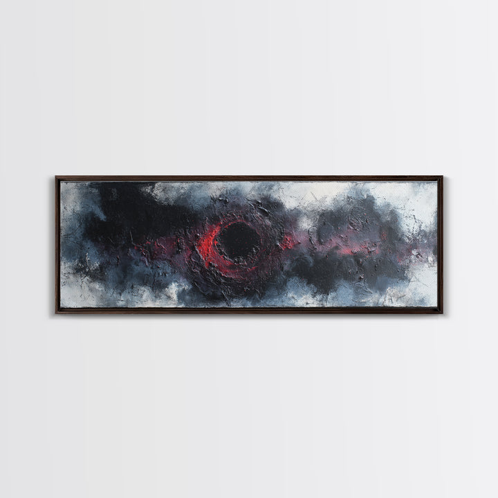 Deep Charcoal Abstract Canvas Print, Dark Art, Gothic Wall Art, Living Room Decor, Nocturne, Spooky Decor, Gallery Decor, DAR-3x1-13