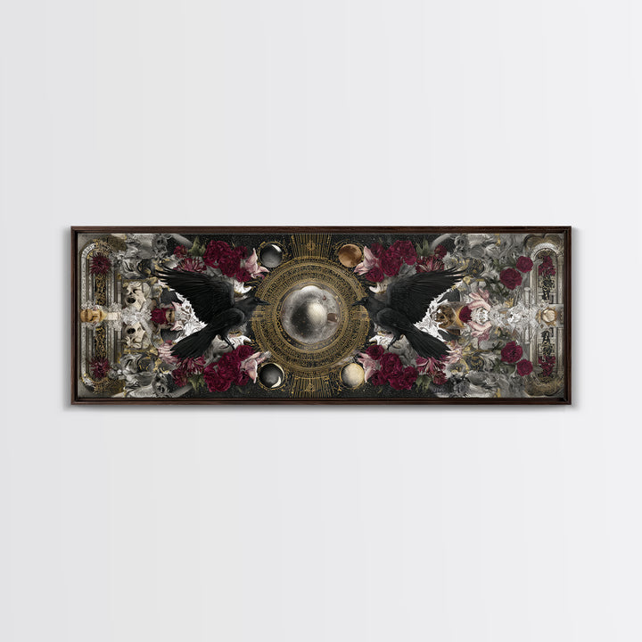 Occult Celestial Hands Framed Canvas Print, Dark Art, Painting, Living Room Decor, Fine Art, Nocturne, Gothic Wall Art, DAR-3x1-84
