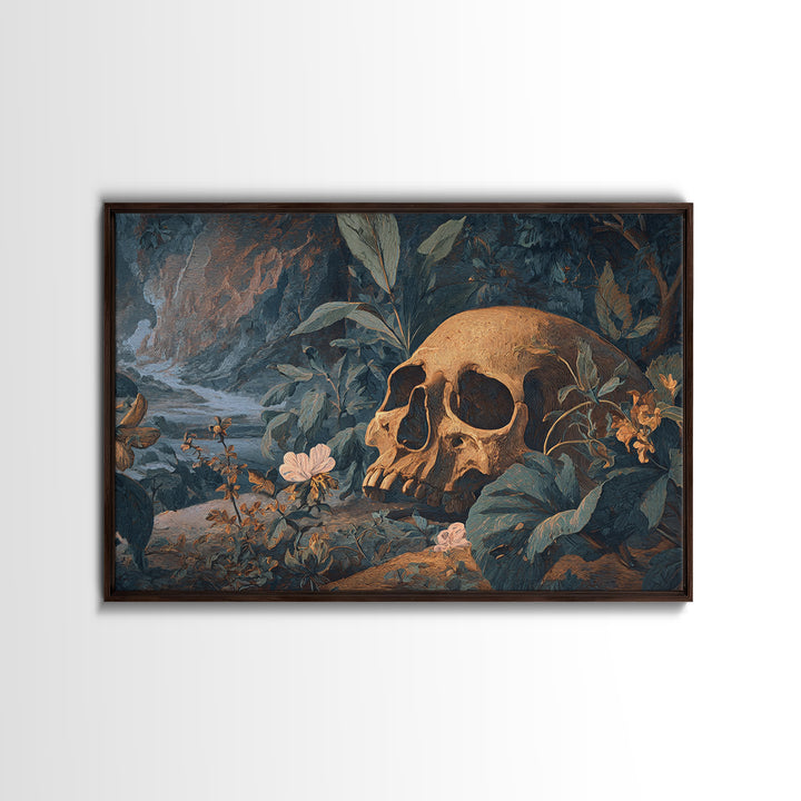 Skeletal Botanicals, Romantic Gothic Landscape, Landscape Wall Art, Gothic Horror Wall Art, Framed Canvas Print, Dark Fantasy Art