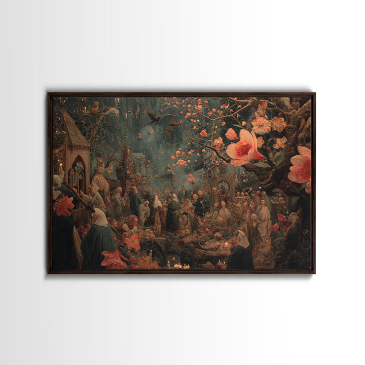 The Poison Garden, Medieval Grotesque Art, Landscape Wall Art, Gothic Horror Wall Art, Canvas Print, Halloween Wall Art