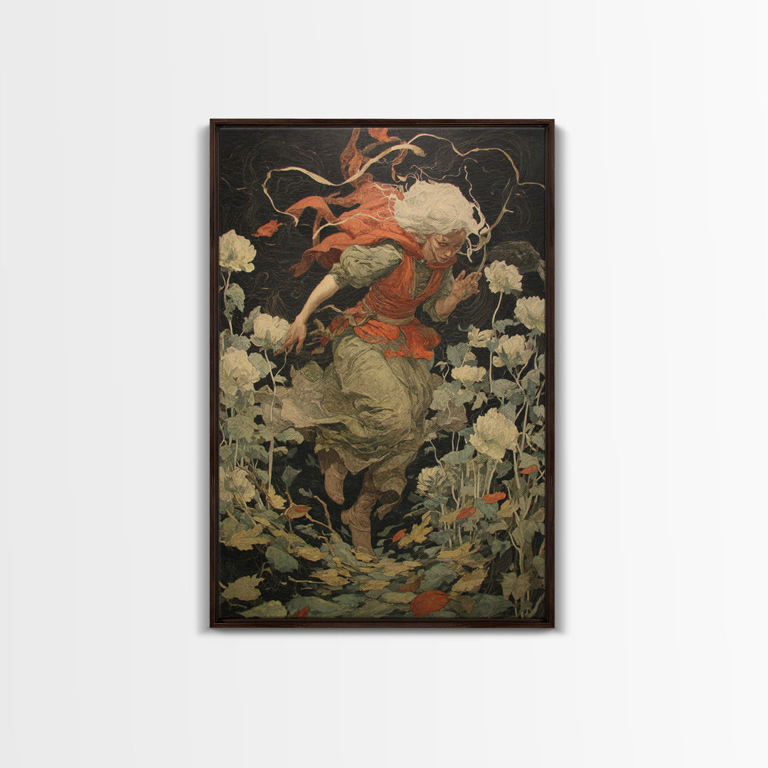 The Poison Garden, Dark Renaissance Art, Vertical Wall Art, Gothic Horror Wall Art, Canvas Print, Halloween Wall Art