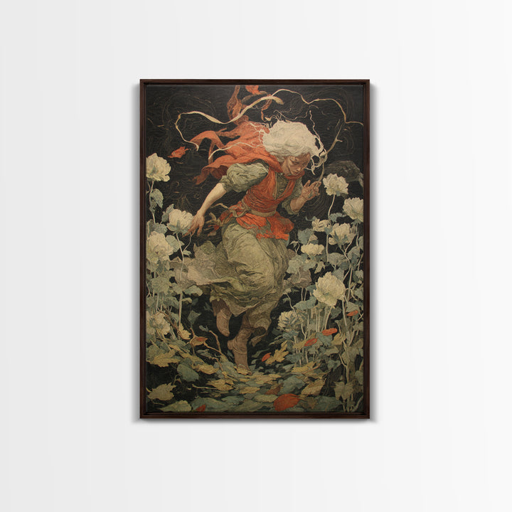 The Poison Garden, Dark Renaissance Art, Vertical Wall Art, Gothic Horror Wall Art, Canvas Print, Halloween Wall Art