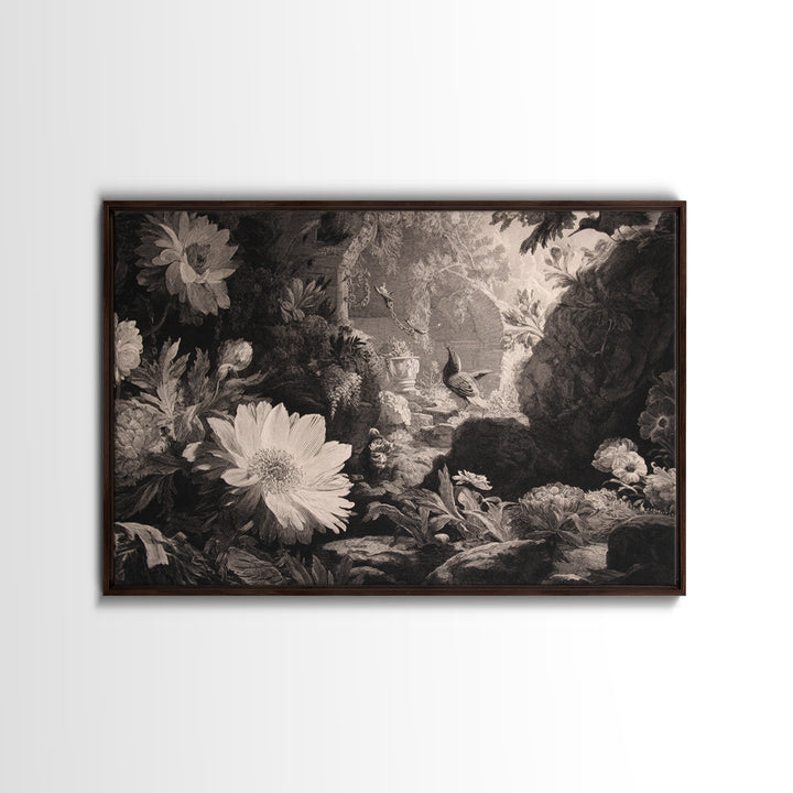 The Poison Garden, Architectural Etching Art, Landscape Wall Art, Macabre Wall Art, Canvas Print, Halloween Wall Art