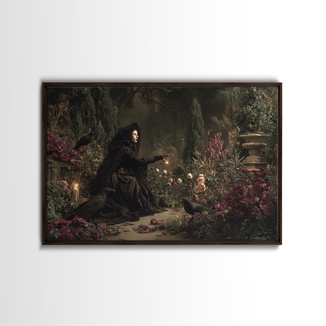 The Poison Garden, Symbolist Gothic Landscape, Landscape Wall Art, Gothic Horror Wall Art, Framed Canvas Print, Halloween Wall Art