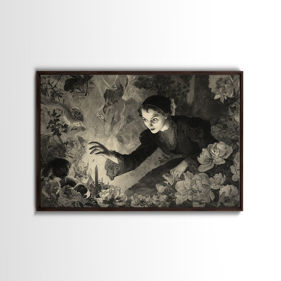 The Poison Garden, Expressionist Nightmare Art, Landscape Wall Art, Dark Fantasy Wall Art, Canvas Print, Halloween Wall Art