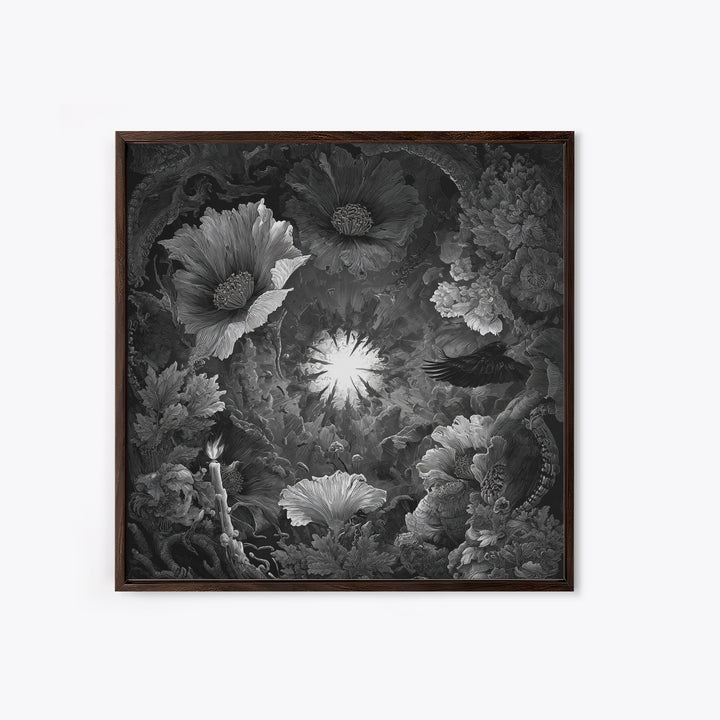 The Poison Garden, Biomechanical Horror Art, Square Wall Art, Dark Halloween Decor, Canvas Print, Halloween Wall Art, Macabre Wall Art