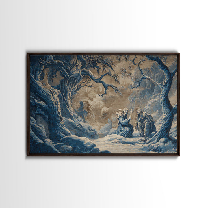 Frozen Halloween, Baroque Witchcraft Art, Landscape Wall Art, Dark Fantasy Wall Art, Framed Canvas Print, Halloween Wall Art