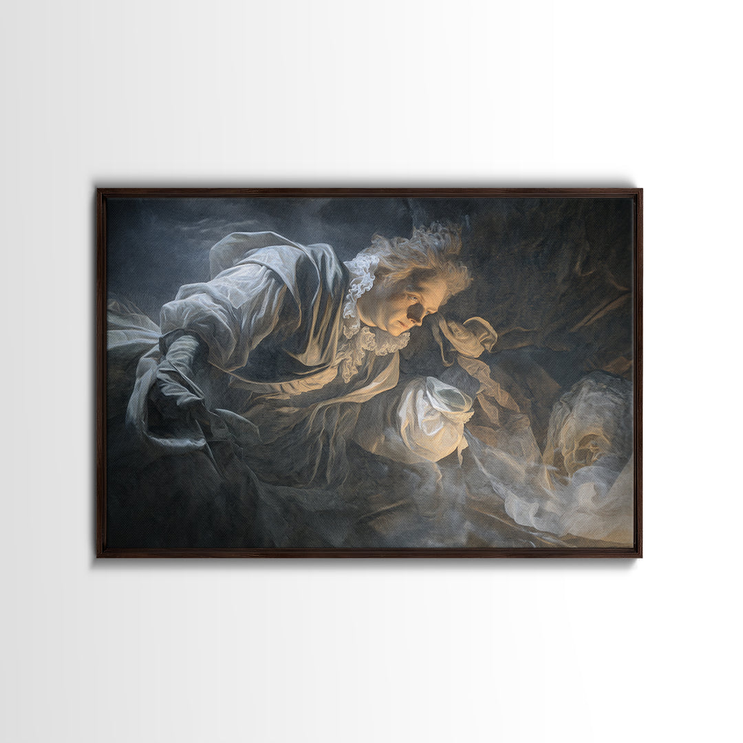 Frozen Halloween, Gothic Nightmare Art, Landscape Wall Art, Dark Fantasy Wall Art, Framed Canvas Print, Halloween Wall Art