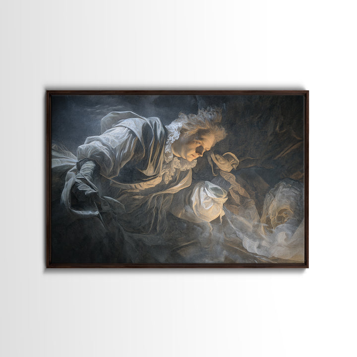 Frozen Halloween, Gothic Nightmare Art, Landscape Wall Art, Dark Fantasy Wall Art, Framed Canvas Print, Halloween Wall Art