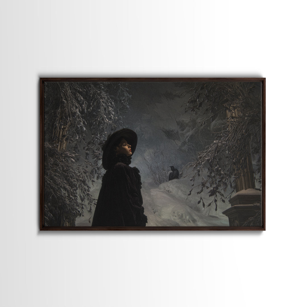 Frozen Halloween, Dark Symbolist Art, Landscape Wall Art, Gothic Horror Wall Art, Canvas Print, Halloween Wall Art