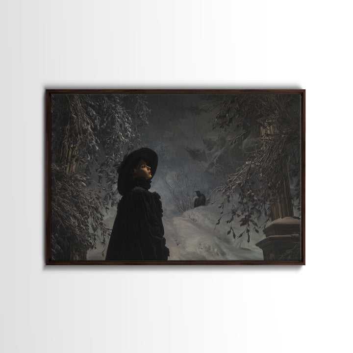 Frozen Halloween, Dark Symbolist Art, Landscape Wall Art, Gothic Horror Wall Art, Canvas Print, Halloween Wall Art