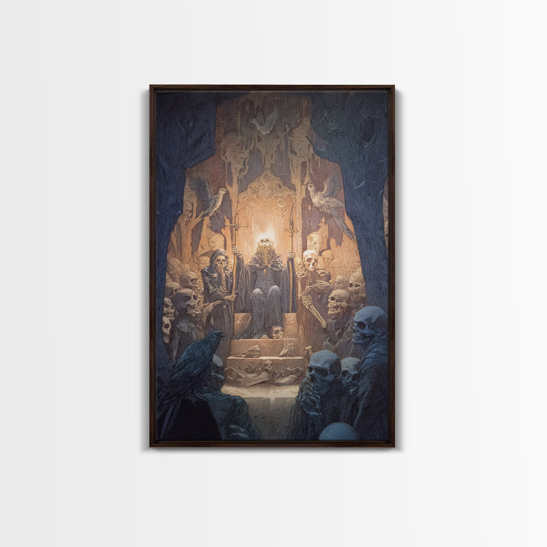 The Necromancer Queen, Expressionist Gothic Art, Vertical Wall Art, Gothic Horror Wall Art, Canvas Print, Halloween Wall Art