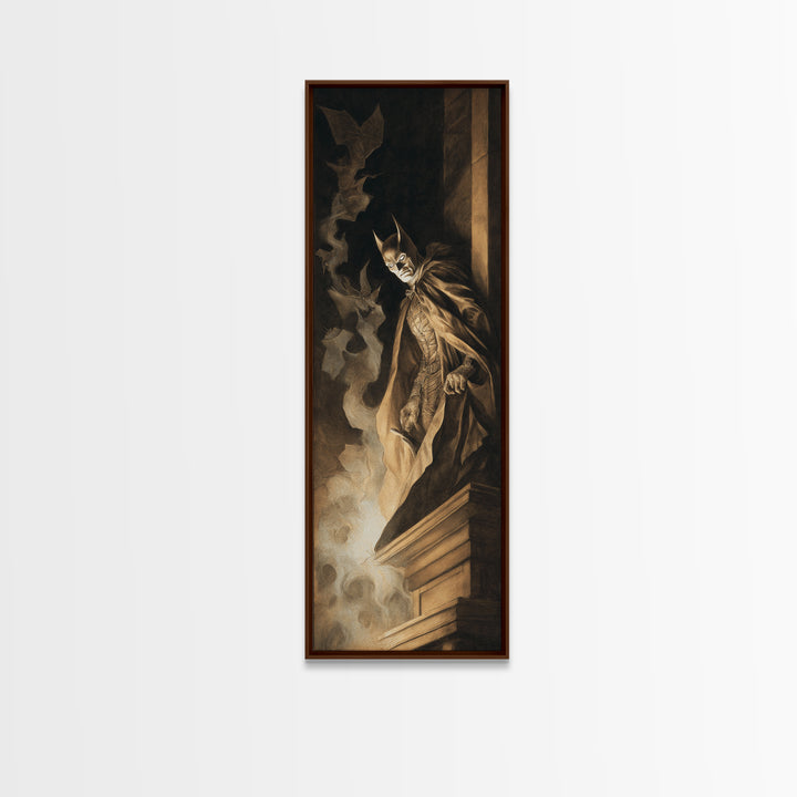 The Bat Prince, Gothic Nightmare Art, Tall Narrow Wall Art, Gothic Horror Wall Art, Canvas Print, Halloween Wall Art, Gothic Home Decor
