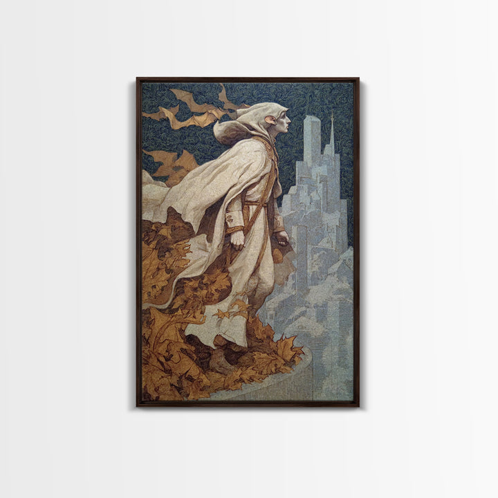The Bat Prince, Symbolist Death Art, Vertical Wall Art, Gothic Horror Wall Art, Framed Canvas Print, Halloween Wall Art