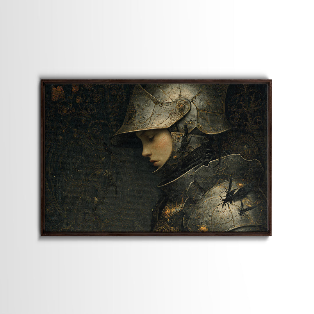The Spider Knight, Medieval Grotesque Art, Landscape Wall Art, Macabre Wall Art, Canvas Print, Halloween Wall Art, Halloween Decor