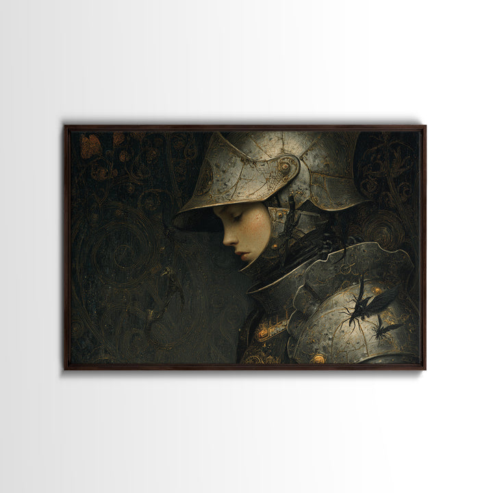 The Spider Knight, Medieval Grotesque Art, Landscape Wall Art, Macabre Wall Art, Canvas Print, Halloween Wall Art, Halloween Decor