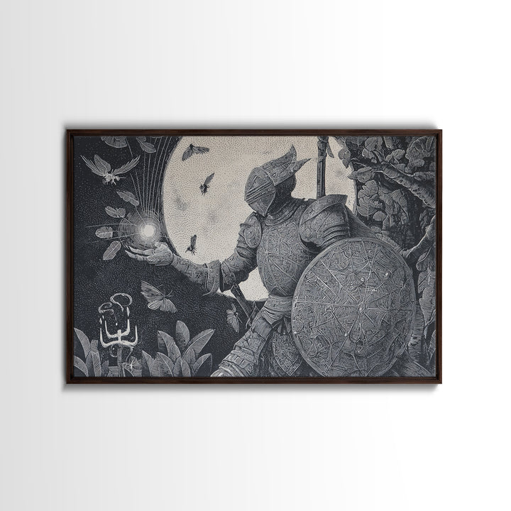 The Spider Knight, Victorian Macabre Art, Landscape Wall Art, Dark Fantasy Wall Art, Framed Canvas Print, Halloween Wall Art