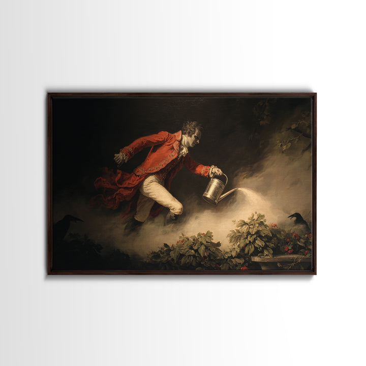 The Graveyard Gardener, Gothic Nightmare Art, Landscape Wall Art, Dark Fantasy Wall Art, Canvas Print, Halloween Wall Art