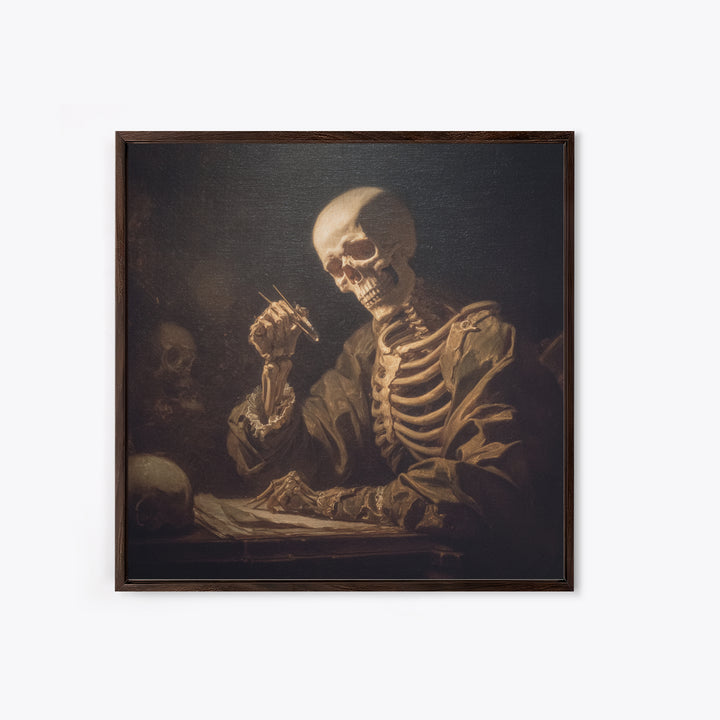 The Bone Sculptor, Gothic Nightmare Art, Square Wall Art, Dark Fantasy Wall Art, Canvas Print, Halloween Wall Art, Gothic Home Decor