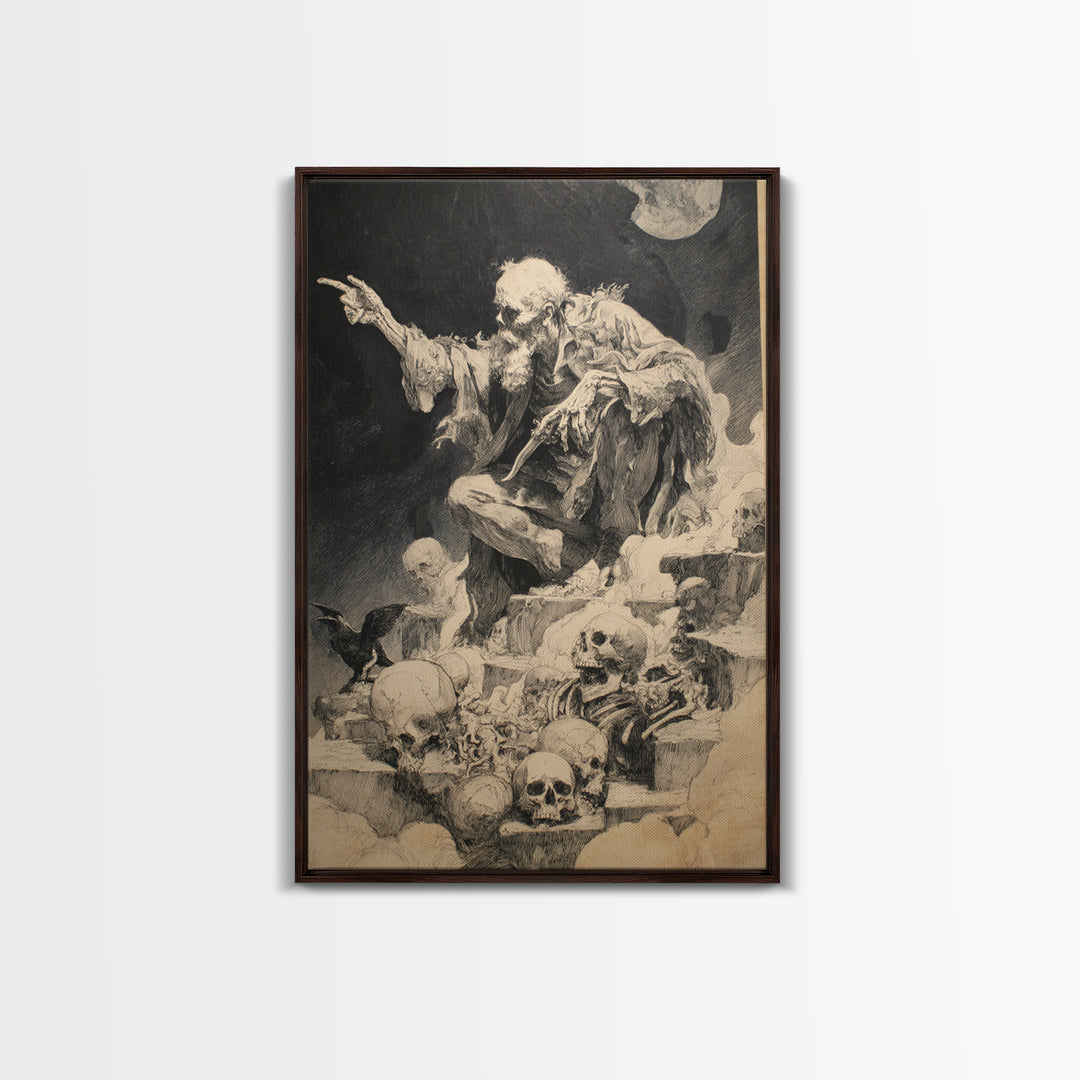 The Bone Sculptor, Decadent Gothic Art, Vertical Wall Art, Gothic Horror Wall Art, Canvas Print, Halloween Wall Art, Dark Fantasy Art
