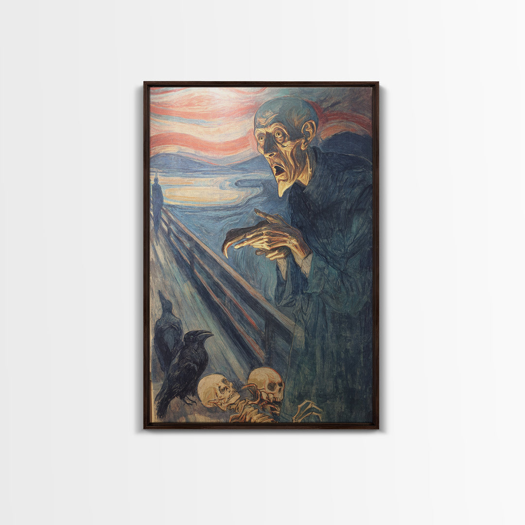 The Bone Sculptor, Expressionist Gothic Art, Vertical Wall Art, Dark Fantasy Wall Art, Canvas Print, Halloween Wall Art, Spooky Wall Decor