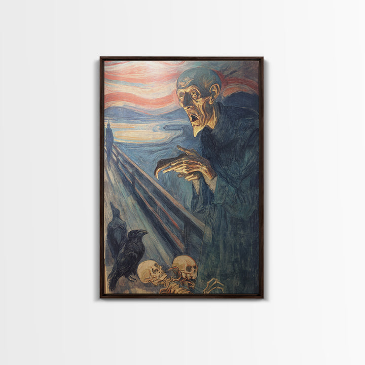 The Bone Sculptor, Expressionist Gothic Art, Vertical Wall Art, Dark Fantasy Wall Art, Canvas Print, Halloween Wall Art, Spooky Wall Decor