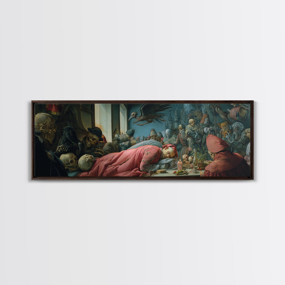 The Dream Eater, Danse Macabre Art, Extra Wide Wall Art, Dark Halloween Decor, Canvas Print, Halloween Wall Art