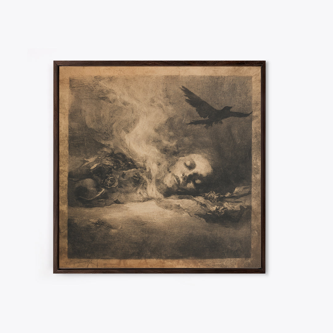The Dream Eater, Symbolist Dream Art, Square Wall Art, Macabre Wall Art, Canvas Print, Halloween Wall Art, Statement Wall Art