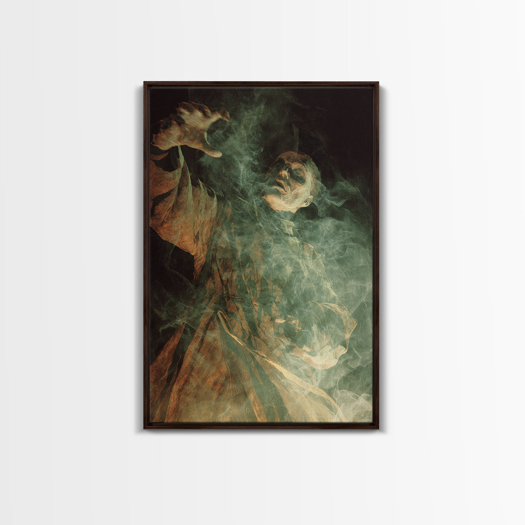 The Dream Eater, Expressionist Gothic Art, Vertical Wall Art, Macabre Wall Art, Framed Canvas Print, Halloween Wall Art