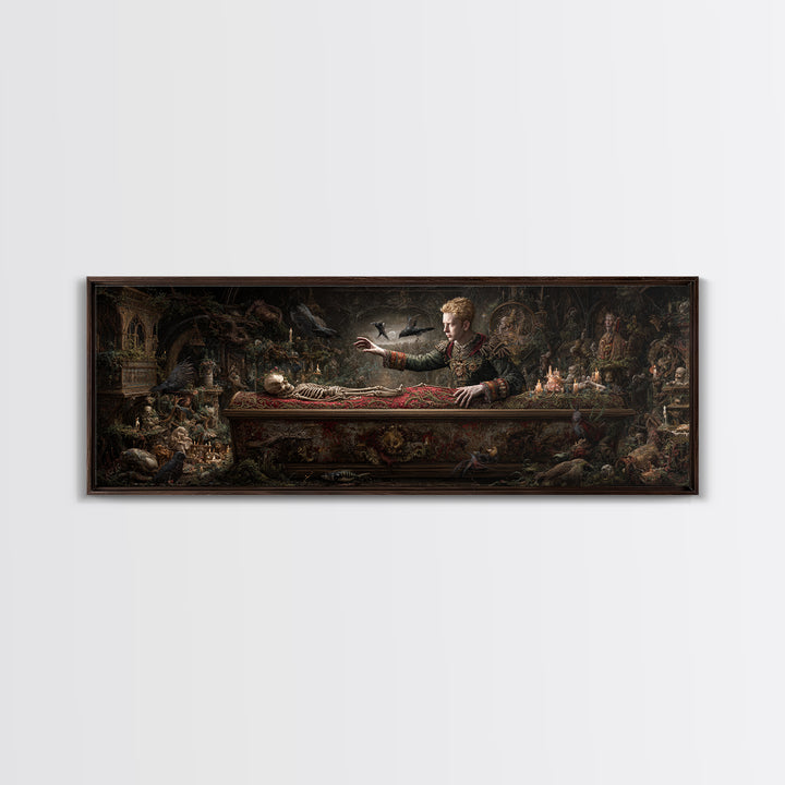 The Royal Coffin Maker, Medieval Grotesque Art, Extra Wide Wall Art, Gothic Horror Wall Art, Canvas Print, Halloween Wall Art