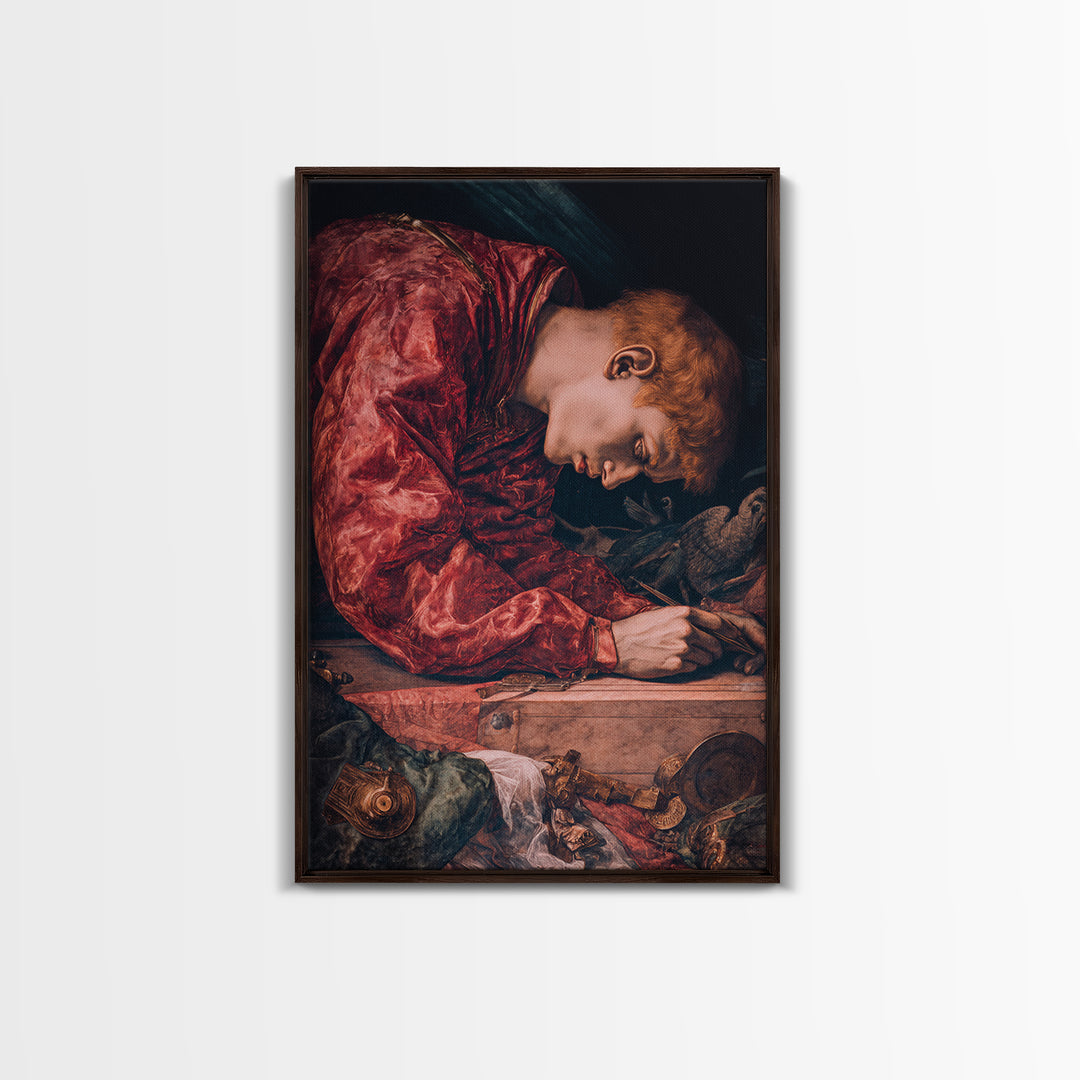 The Royal Coffin Maker, Dark Renaissance Art, Vertical Wall Art, Macabre Wall Art, Canvas Print, Halloween Wall Art