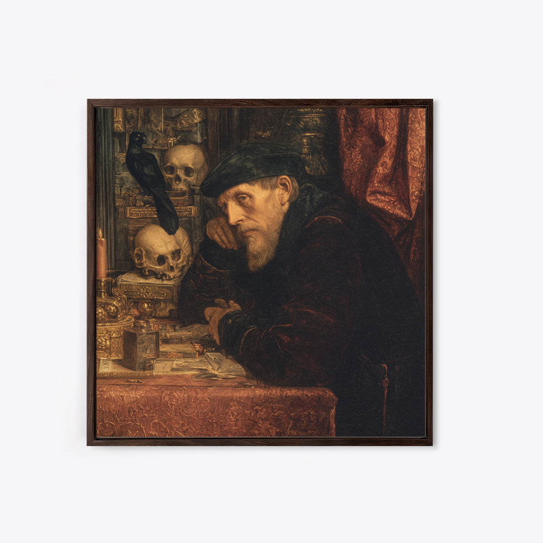 The Royal Coffin Maker, Danse Macabre Art, Square Wall Art, Dark Fantasy Wall Art, Framed Canvas Print, Halloween Decor