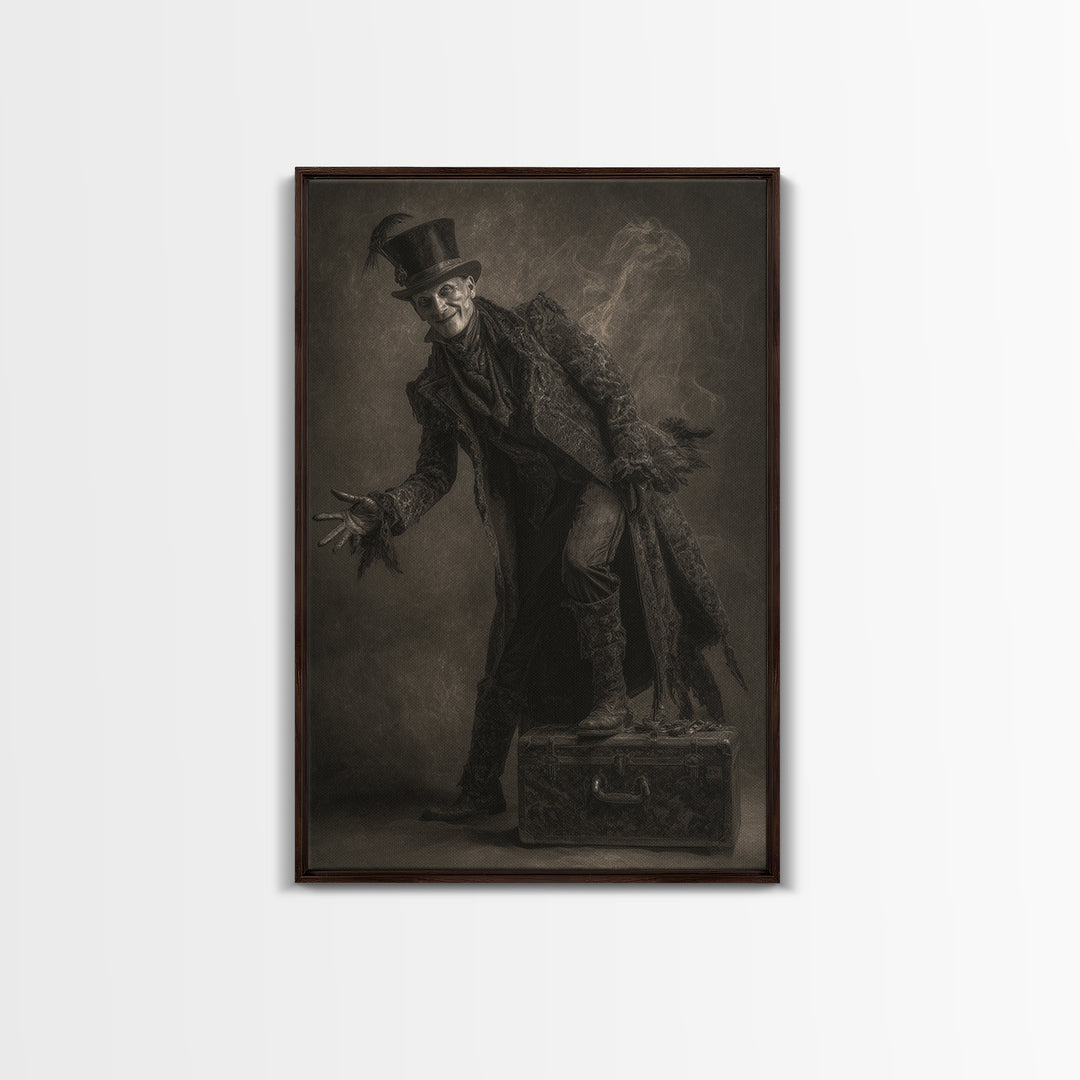 The Royal Coffin Maker, Symbolist Dream Art, Vertical Wall Art, Dark Fantasy Wall Art, Canvas Print, Halloween Wall Art