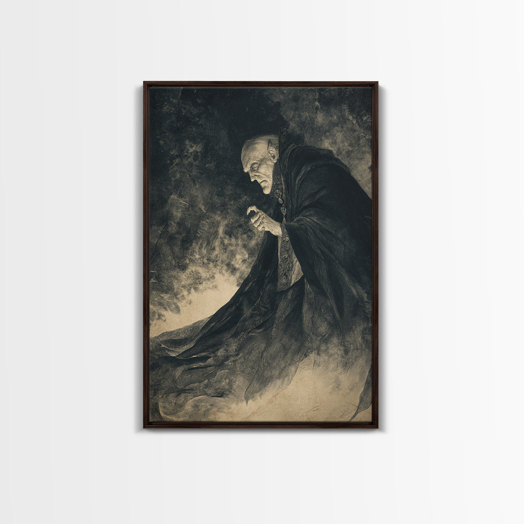 The Royal Coffin Maker, Expressionist Nightmare Art, Vertical Wall Art, Dark Fantasy Wall Art, Canvas Print, Halloween Wall Art