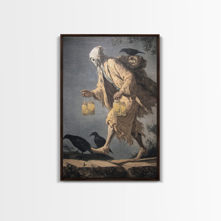 The Soul Collector, Gothic Nightmare Art, Vertical Wall Art, Macabre Wall Art, Framed Canvas Print, Halloween Wall Art